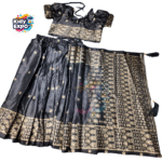 বাচ্চাদের জাপানি সিল্ক রেডি শাড়ি (কালো)