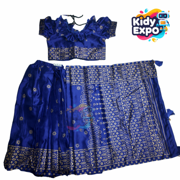 বাচ্চাদের অরজিনাল সিল্ক  রেডি শাড়ি - Image 3
