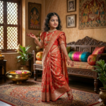 দোপাট্টা সহ বেনারসি কাতান শাড়ি (ওড়না ছাড়া) - Image 4