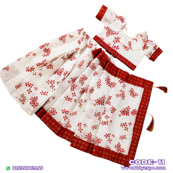 প্রিমিয়াম হাফ'সিল্ক সুতির বেবি রেডি শাড়ি - Image 2