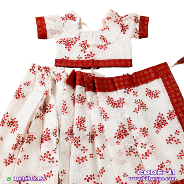 প্রিমিয়াম হাফ'সিল্ক সুতির বেবি রেডি শাড়ি - Image 4