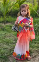 বাচ্চাদের সুতির রেডি শাড়ি - Image 2