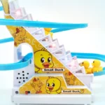 Automatic Duck Climbing Stairs Toy with Music & LED Lights | Cute Duck Slide Escalator Track Toy for Kids - Image 2