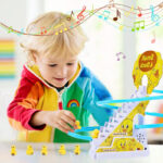 Automatic Duck Climbing Stairs Toy with Music & LED Lights | Cute Duck Slide Escalator Track Toy for Kids - Image 3