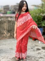 বাচ্চাদের প্রিমিয়াম সুতি রেডি শাড়ি - Image 7