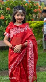 বাচ্চাদের প্রিমিয়াম সুতি রেডি শাড়ি - Image 3