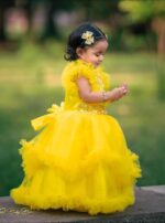 হলুদ সানশাইন প্রিন্সেস বেবি গাউন-(Sunshine Yellow) - Image 3