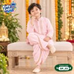 শারদীয় রাজকুমার ধুতি-পাঞ্জাবি সেট - Lite Pink Color - Image 4