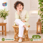 প্রিমিয়াম কুটি -পাঞ্জাবি সেট - Lite Olive Color - Image 2